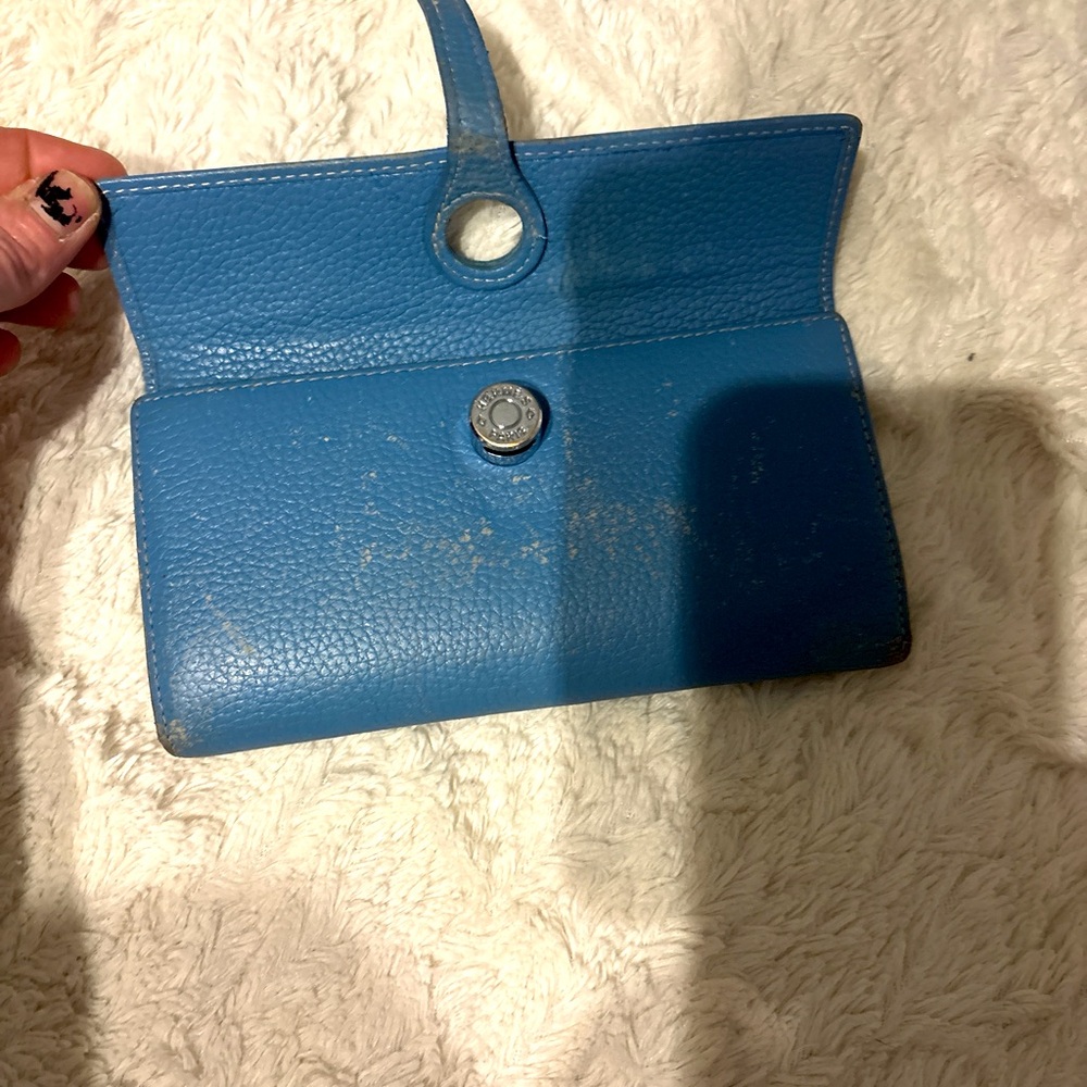 Vintage Hermes bi fold wallet with checkbook and coin zip purse